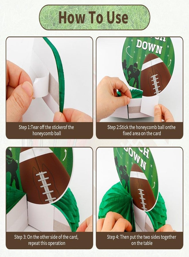 QEYMN Football Party Decorations, 10 PCS Football Centerpieces for Table, Superbowl Party Decorations 2026, Football Honeycomb Centerpieces Table Decoration for Footballs Birthday Tailgate Party Supplies - Image 5